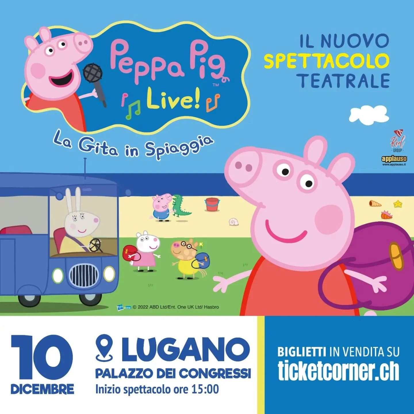 Locandina originale di Peppa Pig Live, La Gita in Spiaggia